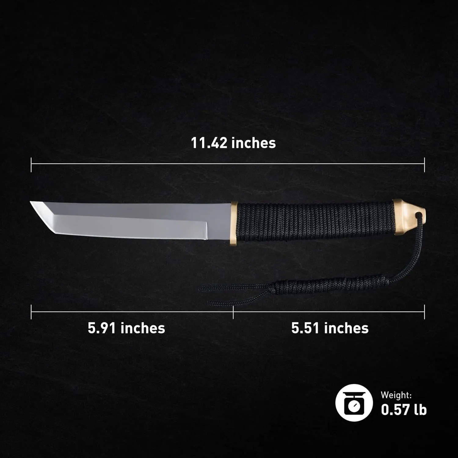 11.5" Japanese Fixed Blade Tactical Knives with Sheath, Stainless Steel Silver Survival Hunting Bushcraft Full Tang Tanto Blade Knife with Paracord Handle for Camping, Adventure, EDC, C101SL