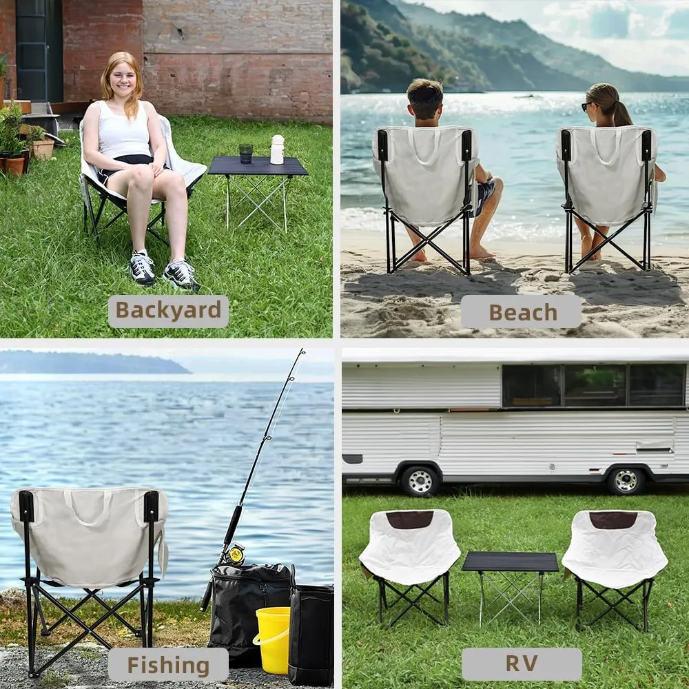 2 Pack Camping Chairs - Lightweight and Portable Chairs for Teens and Lightweight Individuals - Compact, Durable, and Portable - Ideal for Camping, Hiking, Beach, and Picnics - Carry Bag