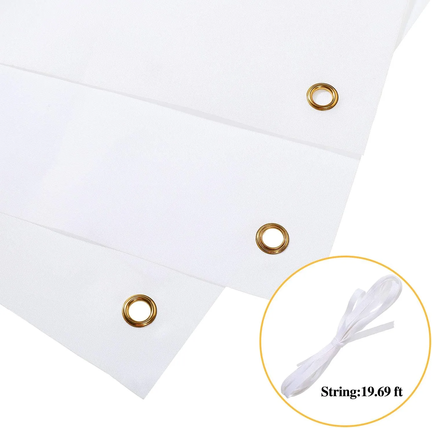 2 Pieces Large Banners Signs Polyester Oxford Cloth Sublimation Banner with Rope for Indoor Wall Outdoor Easy Hang Sign DIY Banner Sign for Business Office Supply (White,2 x 4 Feet)