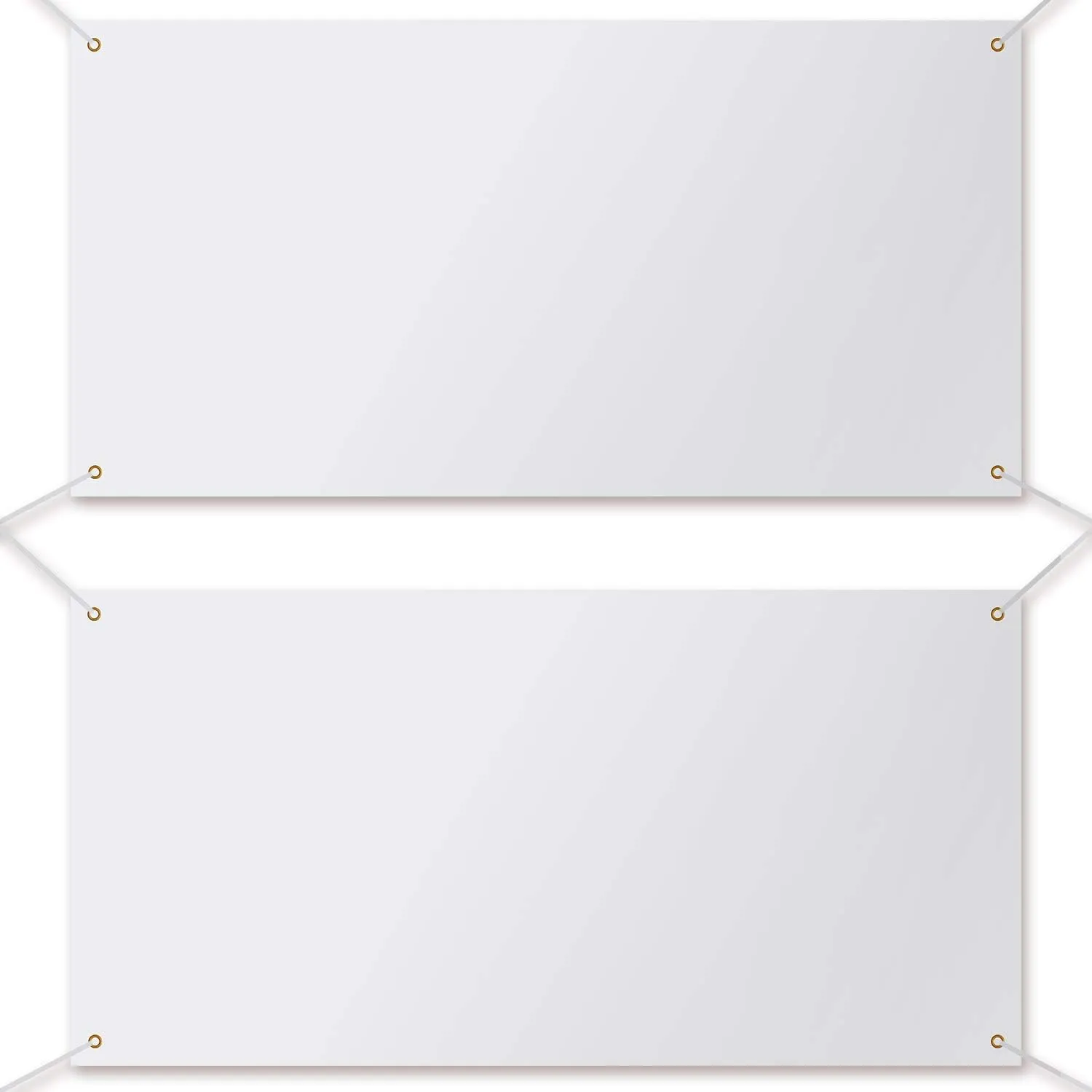 2 Pieces Large Banners Signs Polyester Oxford Cloth Sublimation Banner with Rope for Indoor Wall Outdoor Easy Hang Sign DIY Banner Sign for Business Office Supply (White,2 x 4 Feet)