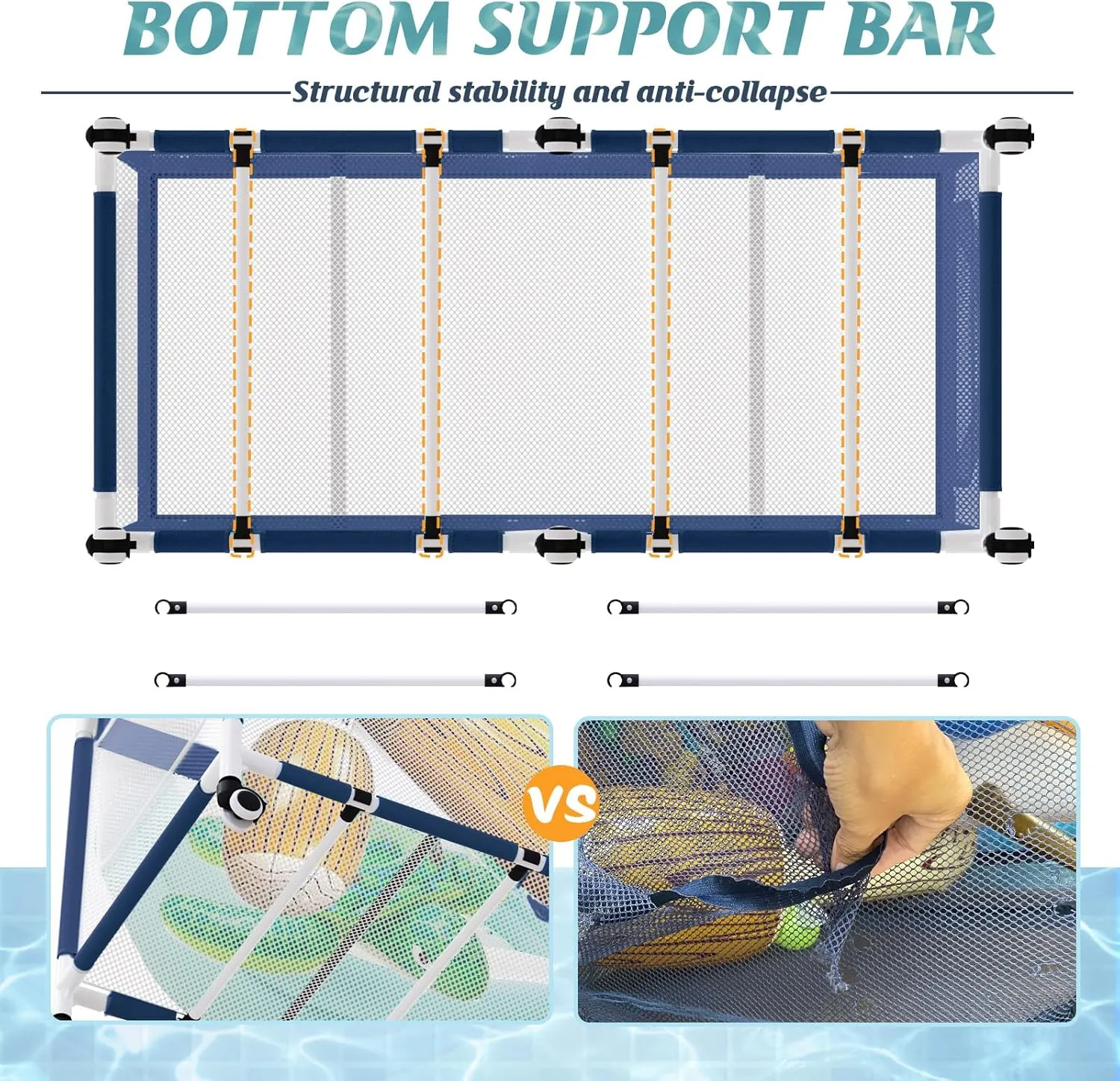 249 Gallon Large Pool Storage Bin with Cover, Heavy Duty Swimming Equipments, Mesh Rolling Pool Float Holder, Pool Storage Organizer for Noodles, Toys, Floats & Balls