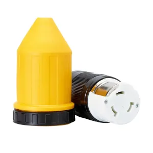 50 Amp RV Plug Power Connector with Boot Inlet 50 Amp Twist Lock Plug Protector Female End Shore Replacement, 50A 125/250V by FASWORX