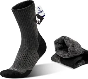 Alpaca Wool Hunting Socks 2 pairs for Men and Women,Thermal Warm Compression Padded Thick Winter Hiking Boot Socks