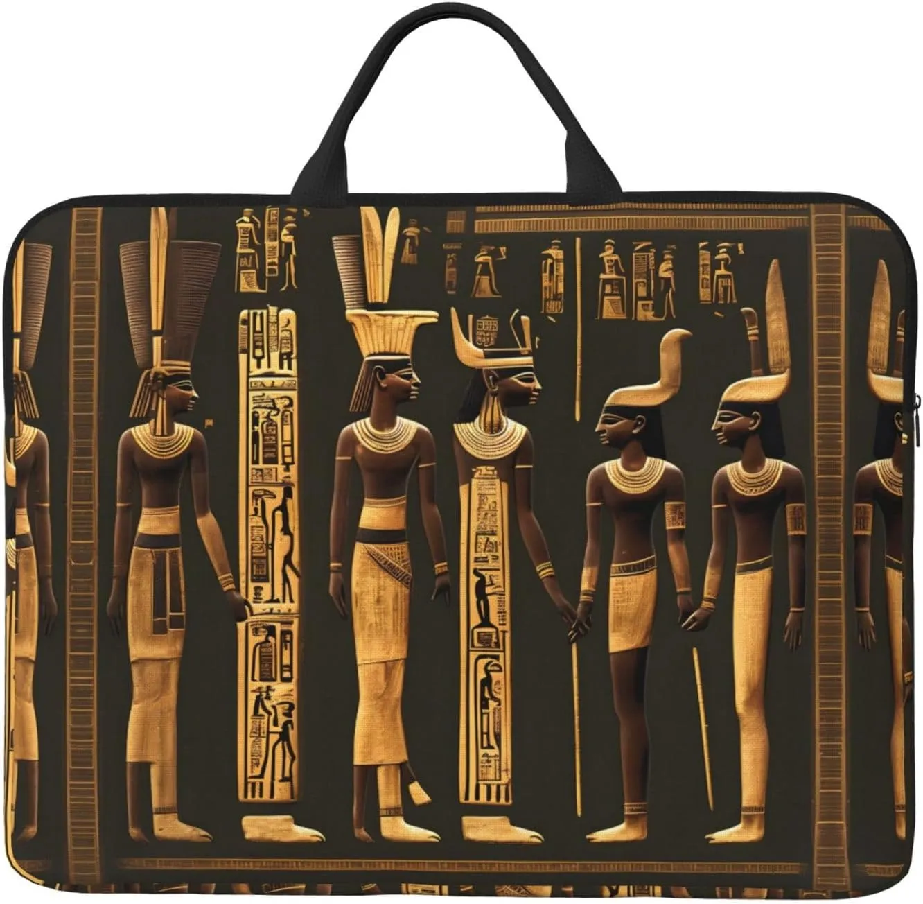 Ancient Egyptian Hieroglyph print Durable Travel Laptop Bag HandBag Shockproof Carrying Bag Briefcase for 14inch Laptop Notebook