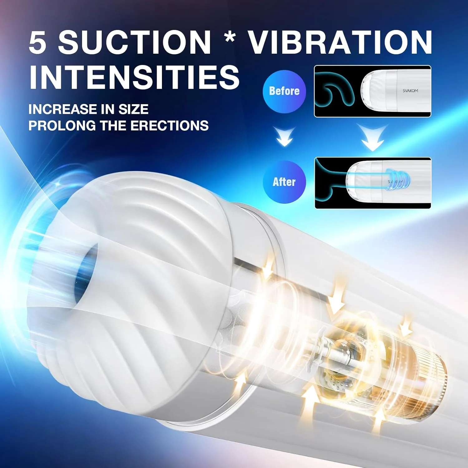 Automatic Male Masturbator Sex Toy for Men - SVAKOM Electric Pussy Pocket Adult Toys for Male Masturbation Pleasure - Stroke Sleeve Sexy Penis Trainer Self-Masturbation with 5 * 5 Modes