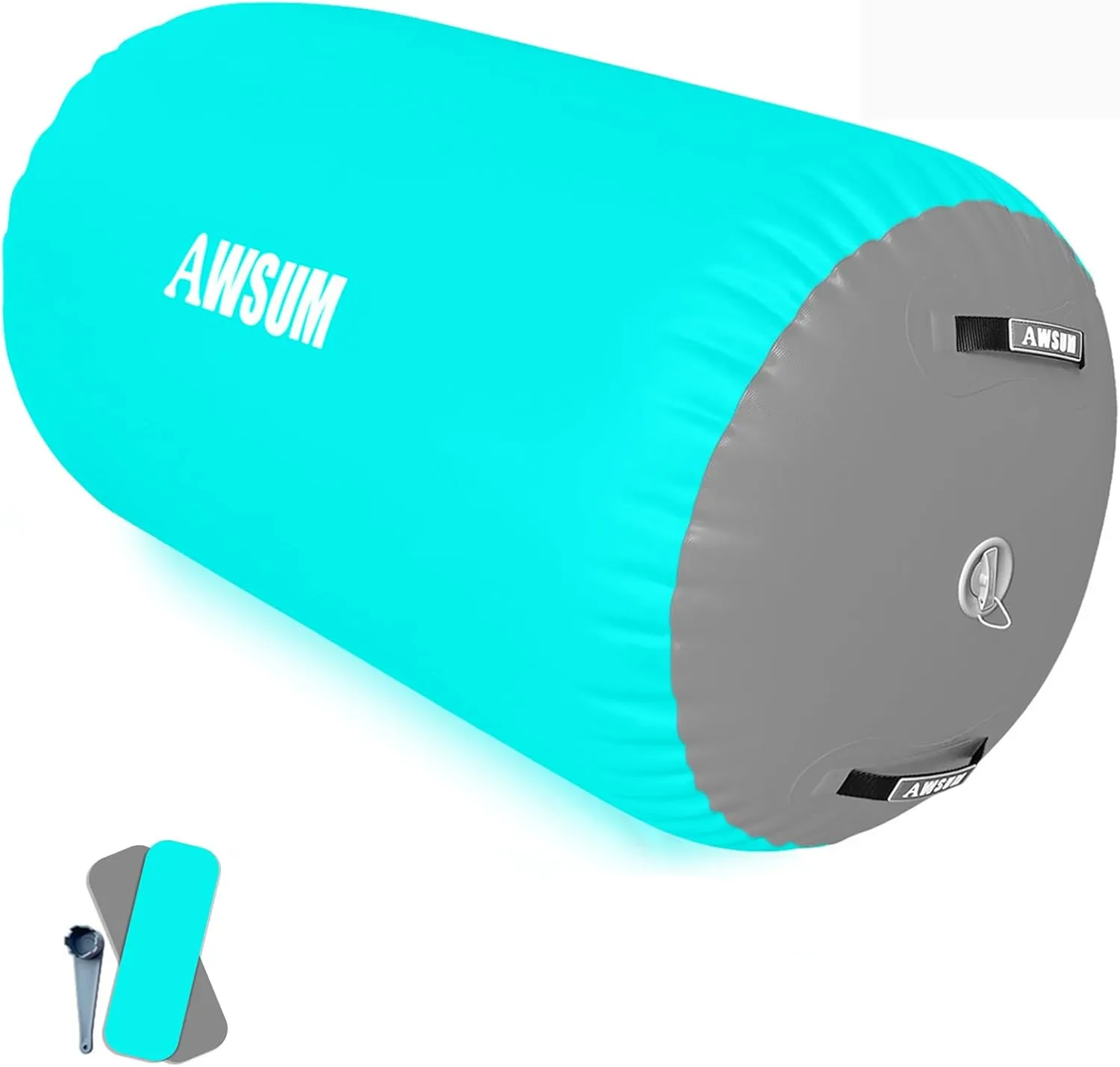 AWSUM Air Roller Gymnastics Barrel Inflatable Tumbling Mat Back Handspring Trainer for Octagon Mat Gym Home Gymnastics Equipment，No Electric Pump