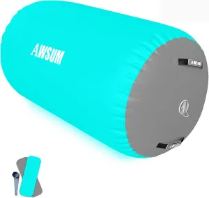AWSUM Air Roller Gymnastics Barrel Inflatable Tumbling Mat Back Handspring Trainer for Octagon Mat Gym Home Gymnastics Equipment，No Electric Pump