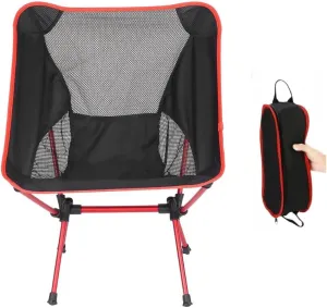 Backpacking Chair - Lightweight & Collapsible Chair for Camping, Hiking & Travel - Small Folding Chair with Anti-Slip Feet - Compact & Durable Chairs for Outside, Easy Setup Anywhere