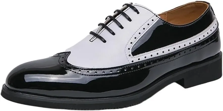Brogue Dress Men's Leather Lace Up Business Work Soft Wedding Shoes Oxfords Comfortable Fashion Party Shoes