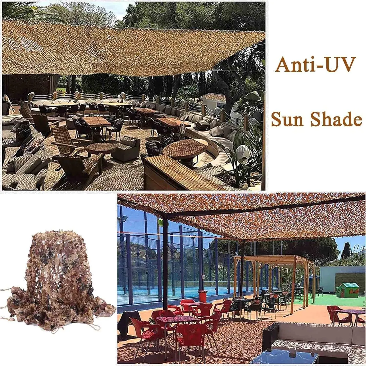 Camouflage Netting Anti-UV,Camo Netting,Hunting Hide Net,Army/Military Shade Mesh Tarps,Lightweight Durable,for Party Decoration Shooting Sunscreen Camping,1.5x3m(5 * 10ft)