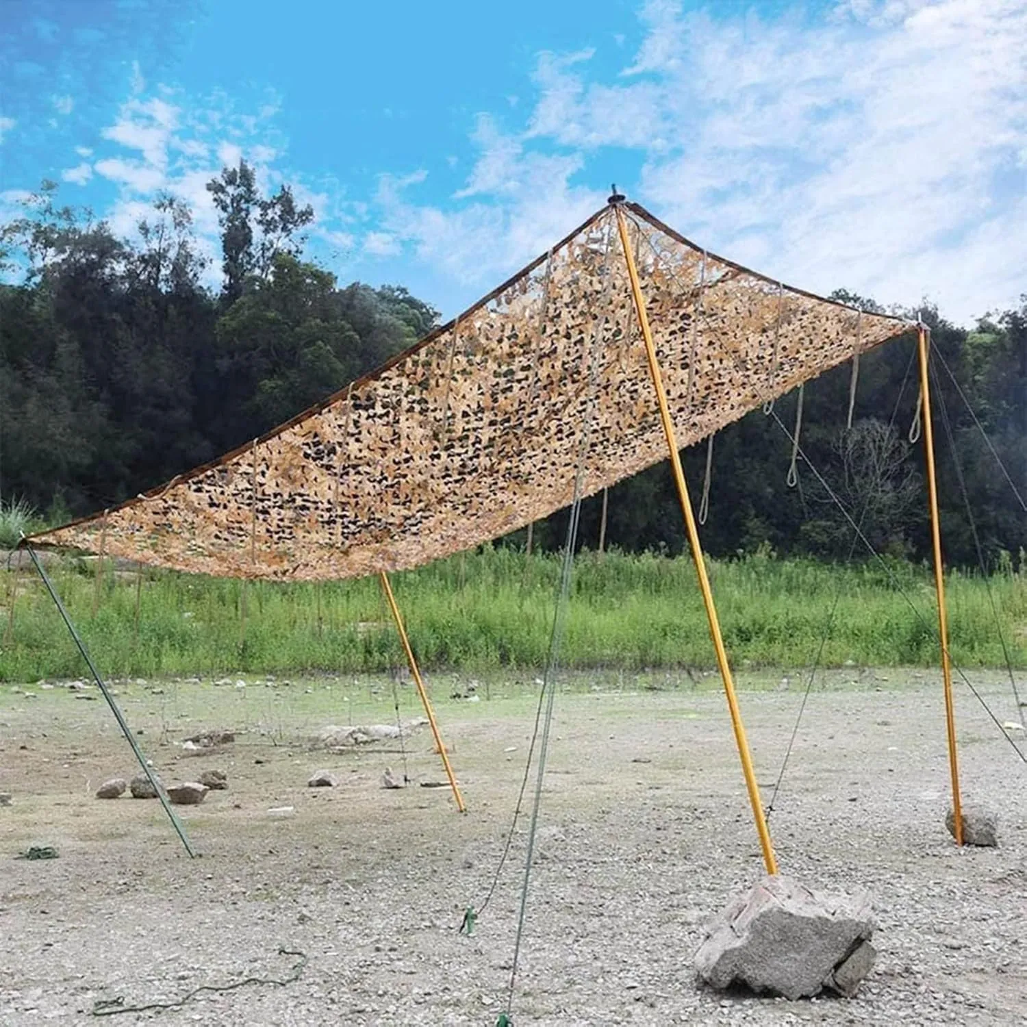 Camouflage Netting Anti-UV,Camo Netting,Hunting Hide Net,Army/Military Shade Mesh Tarps,Lightweight Durable,for Party Decoration Shooting Sunscreen Camping,1.5x3m(5 * 10ft)