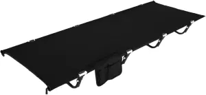 Camping Cot, Cots for Sleeping Camping Bed Folding Cot 150kg(Max Load) Double Layer Oxford Heavy Duty with Carry Bag(Black)