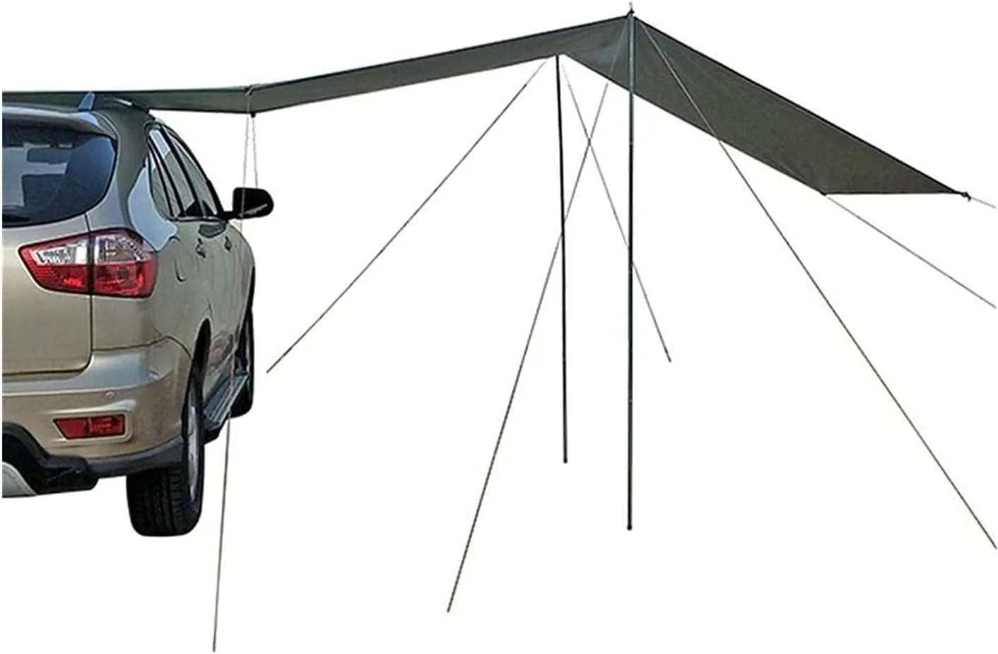 Car Camping Sun Shelter, SUV Car Waterproof Tent Canopy, Oxford Cloth Car Side Camping Shelter Shade for Beach Camping Picnic Hiking Outdoor Whole Family (Size : L)