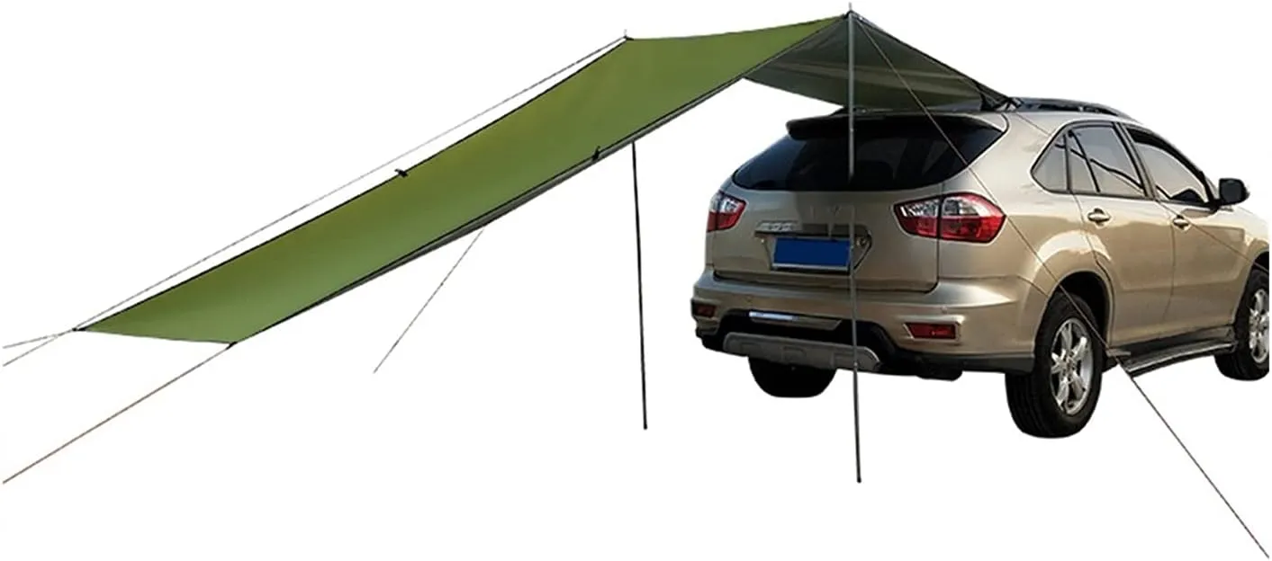 Car Camping Sun Shelter, SUV Car Waterproof Tent Canopy, Oxford Cloth Car Side Camping Shelter Shade for Beach Camping Picnic Hiking Outdoor Whole Family (Size : L)