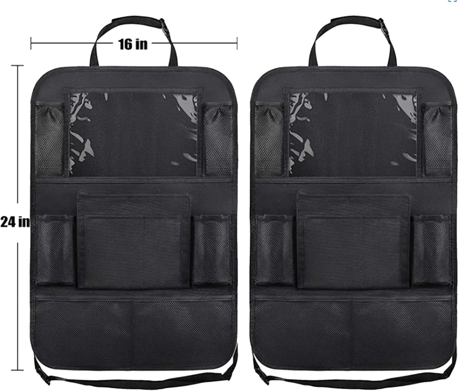 Car Seat Organiser for Volkswagen VW Atlas (7-Seater) 2018 2019 2020 2021 2022 2023 2024 2025, 1Pcs Multifunctional Tidy 10 Pockets Storage Bag Travel Hanging Universal Accessories,A