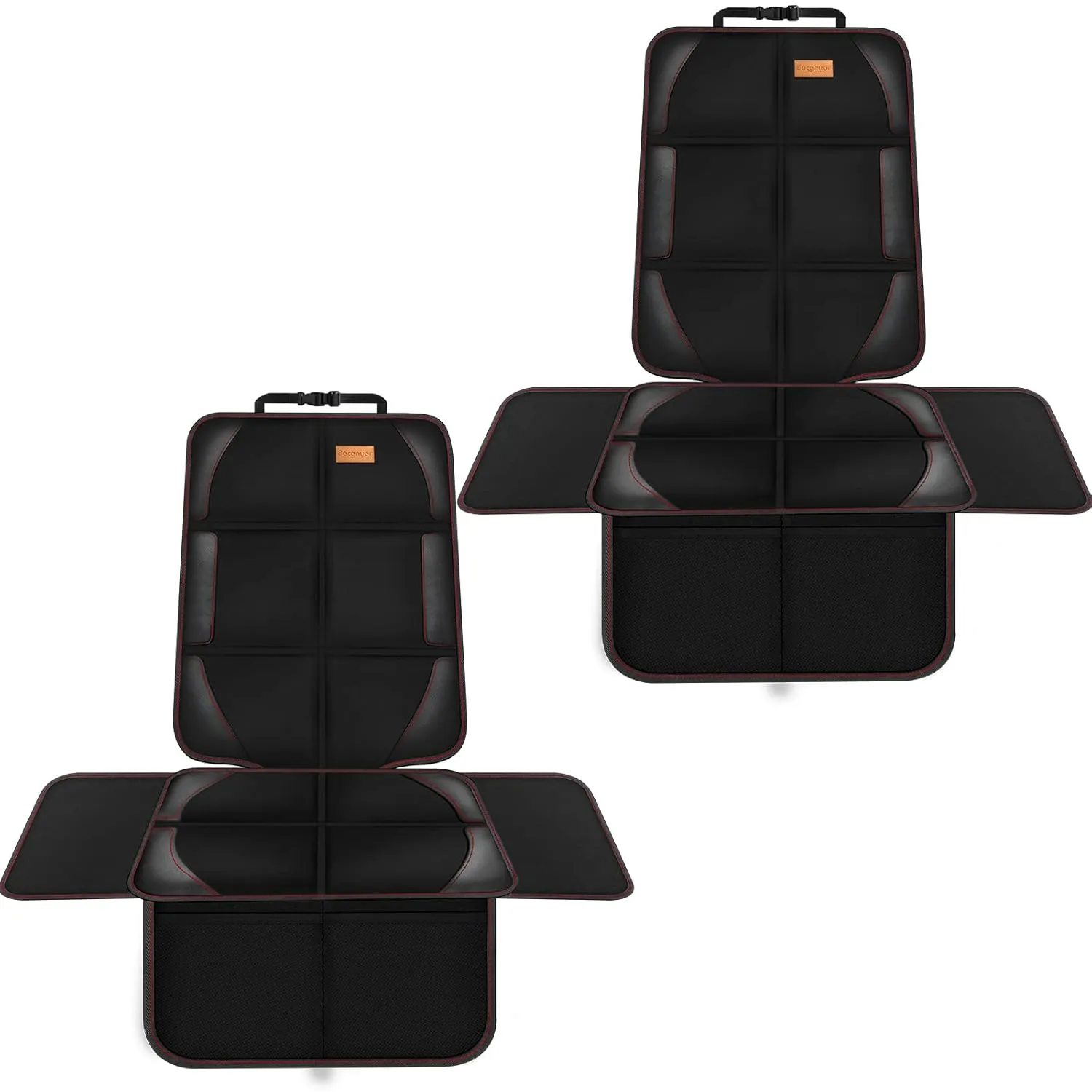 Car Seat Protector, 2 Pack of Seat Protectors, Thickest Padded 600D Fabric Padding, Waterproof, Durable, Anti Slip Backing, Child Seat Protection, Suitable for Babies, Toddlers, Children（Black 2）