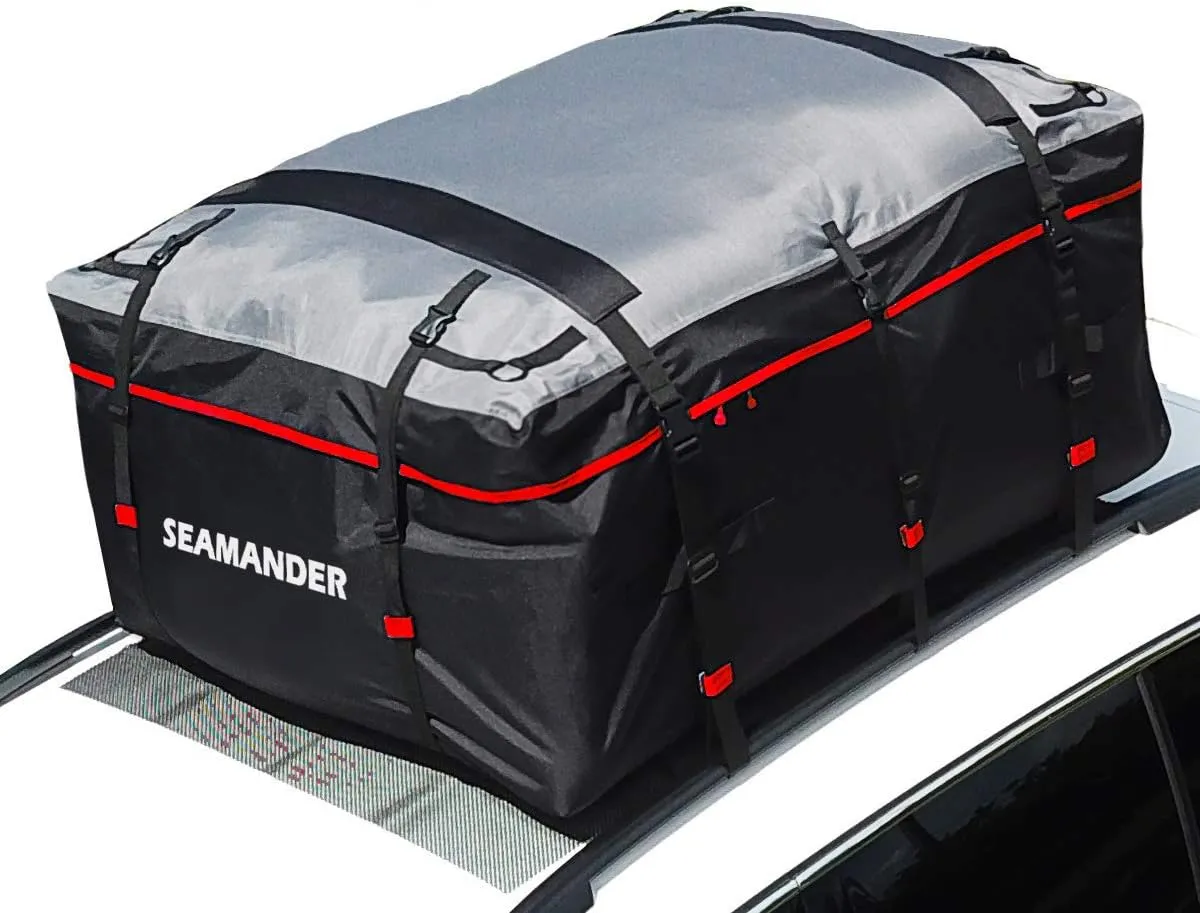 Car Waterproof Rainproof Dustproof Travel Bag Fit for Cars SUVs Vans and Pickup Trucks Cargo Storage Carrier (Red, 19 Cubic)