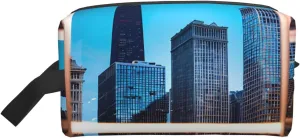 Chicago Reflect Print Travel Toiletry Bag - Cosmetic Makeup Pouch for Men and Women, Portable Organizer for Daily Use