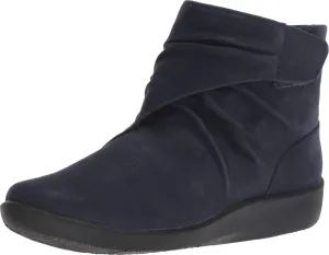 Clarks womens Sillian Tana Fashion Boot, Navy Synthetic Nubuck, 5 US