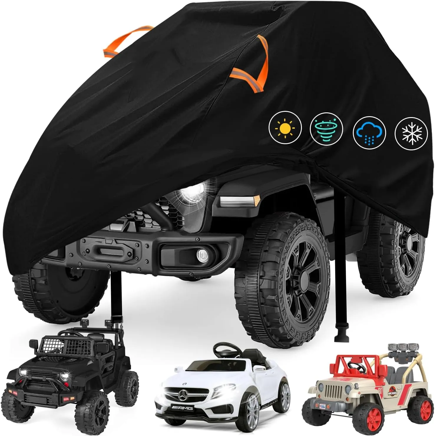 ClawsCover Kids Ride-On Toy Car Covers Waterproof, Universal Fit for Power Wheels Battery Boys Girls Toddler Electric Powered Vehicle,All-Weather Fadeproof Tearproof,Indoor Outdoor Use,Large