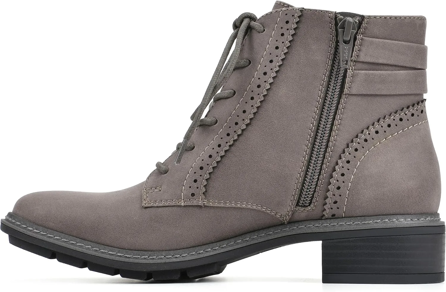 CLIFFS BY WHITE MOUNTAIN Women's Shoes Elibeth Stacked Heel Lace-Up Ankle Bootie
