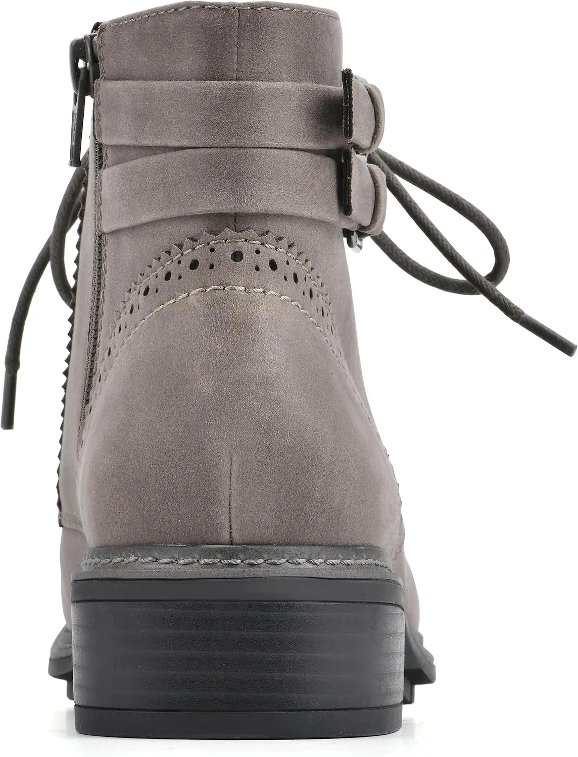 CLIFFS BY WHITE MOUNTAIN Women's Shoes Elibeth Stacked Heel Lace-Up Ankle Bootie