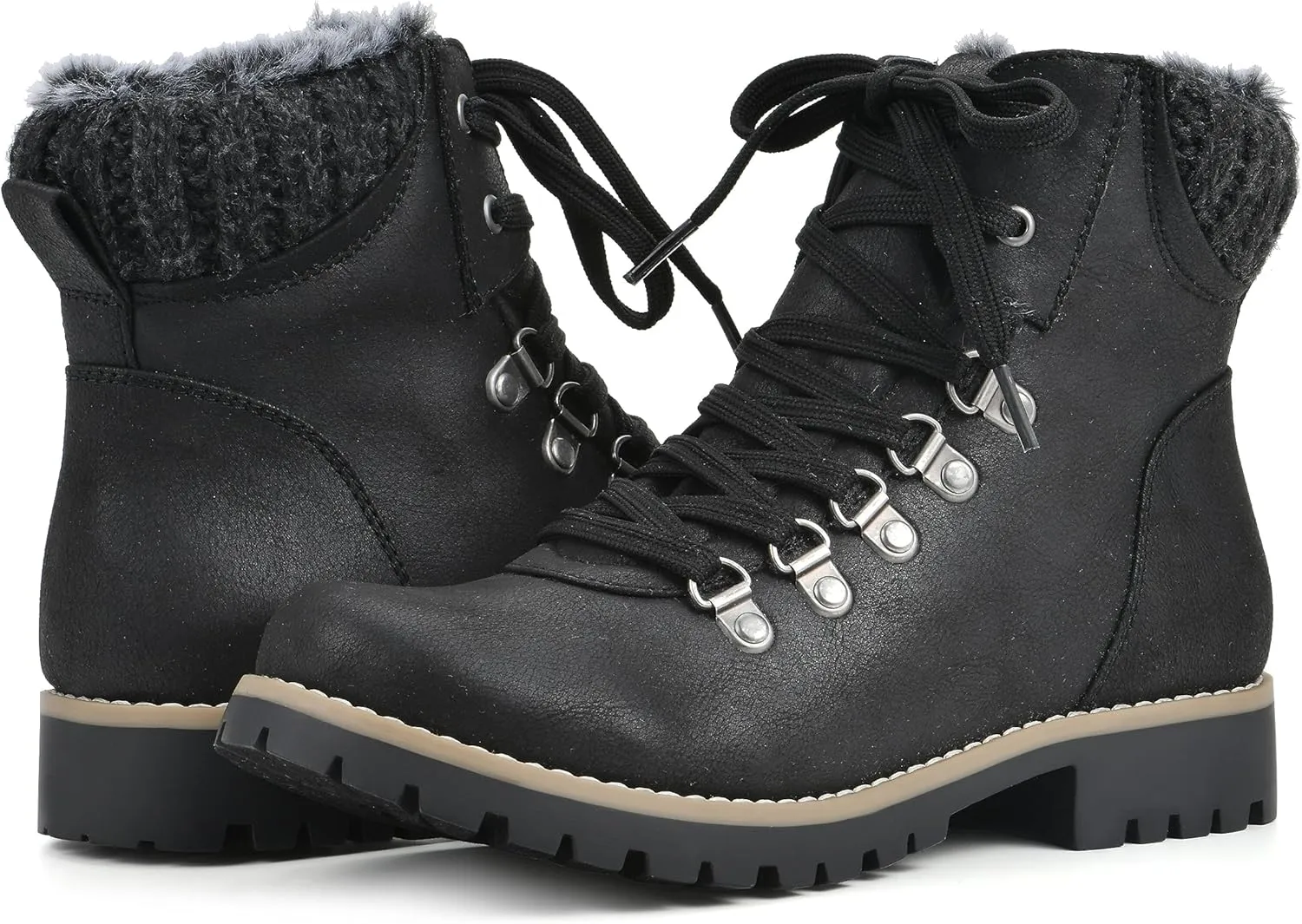 CLIFFS BY WHITE MOUNTAIN Women's Shoes Prized Lugged Lace-Up Ankle Bootie