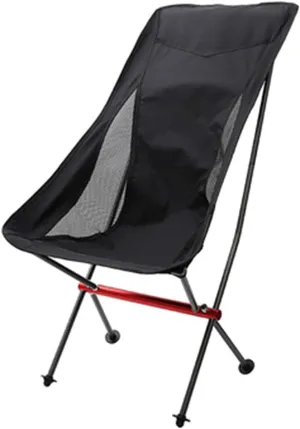 Compactniture Outdoor Folding Chair Portable Ultra-Light Aluminum Stool Camping Beach Barbecue Moon Chair Tourism and Leisure Fishing Chair Occupies Little Space,Gray, Black