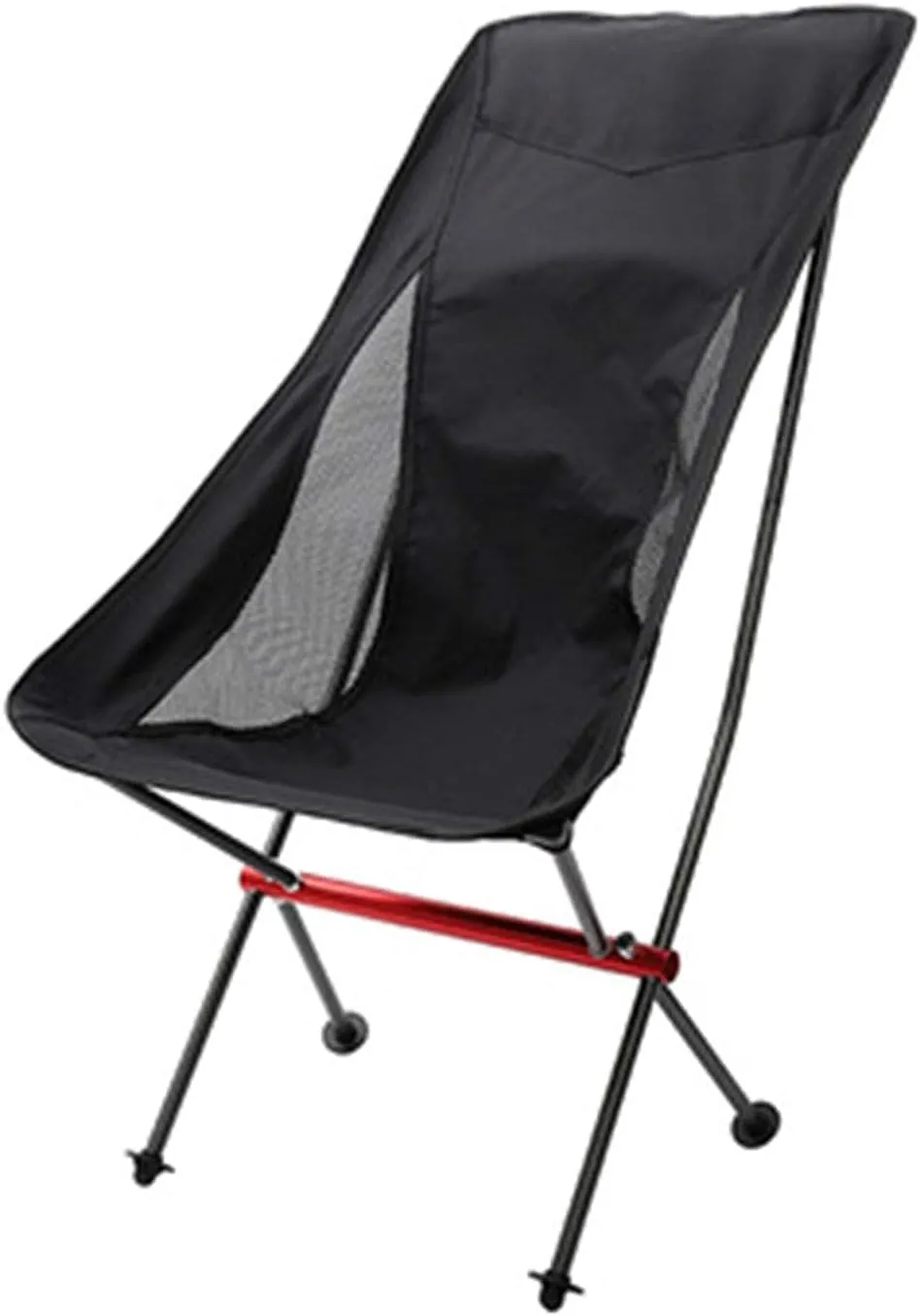 Compactniture Outdoor Folding Chair Portable Ultra-Light Aluminum Stool Camping Beach Barbecue Moon Chair Tourism and Leisure Fishing Chair Occupies Little Space,Gray, Black