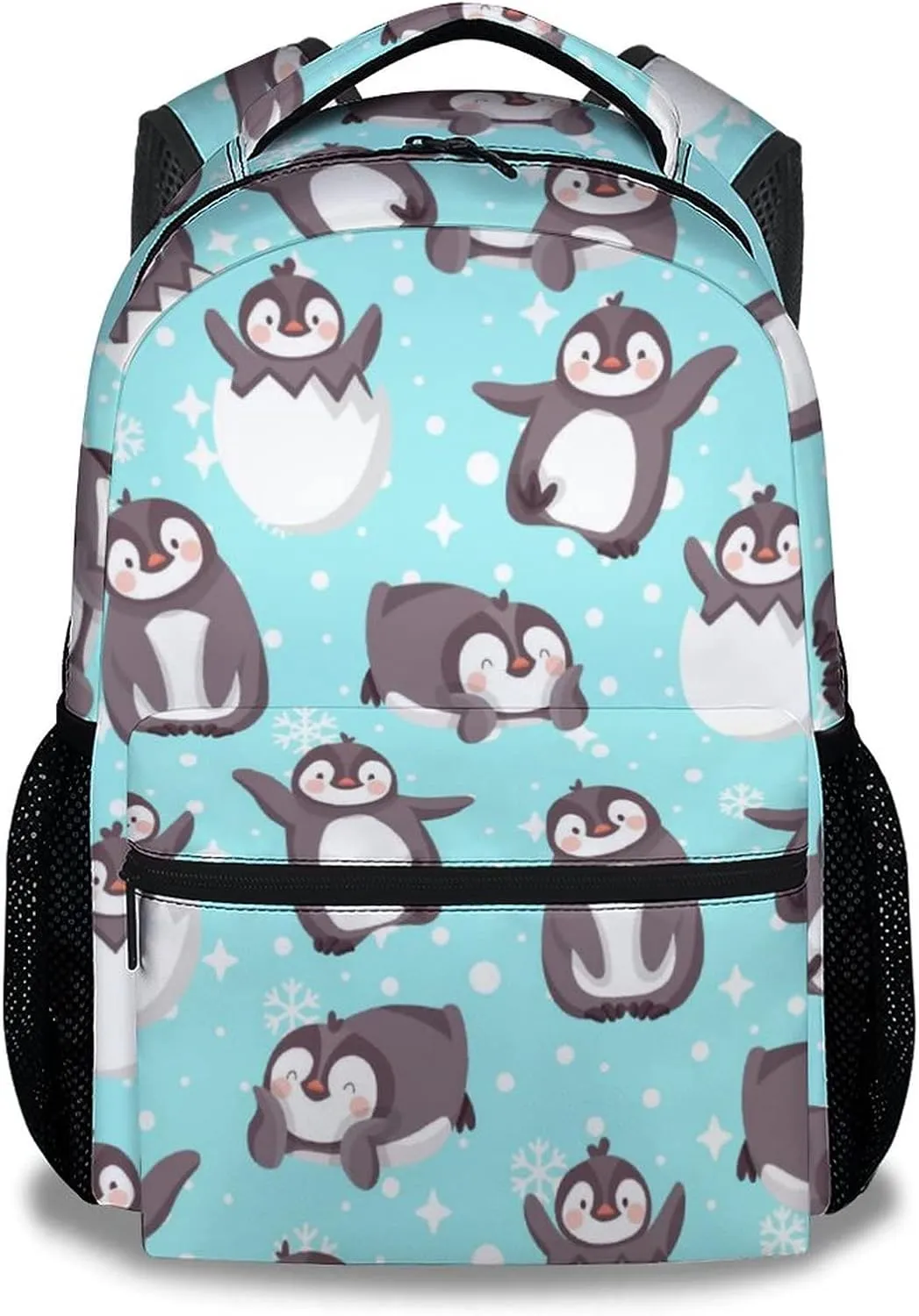Cute Penguin Backpack, 16 Inch Animal Theme Bookbag with Adjustable Straps, Durable, Lightweight, Large Capacity, School Backpack for Kids Girls Boys