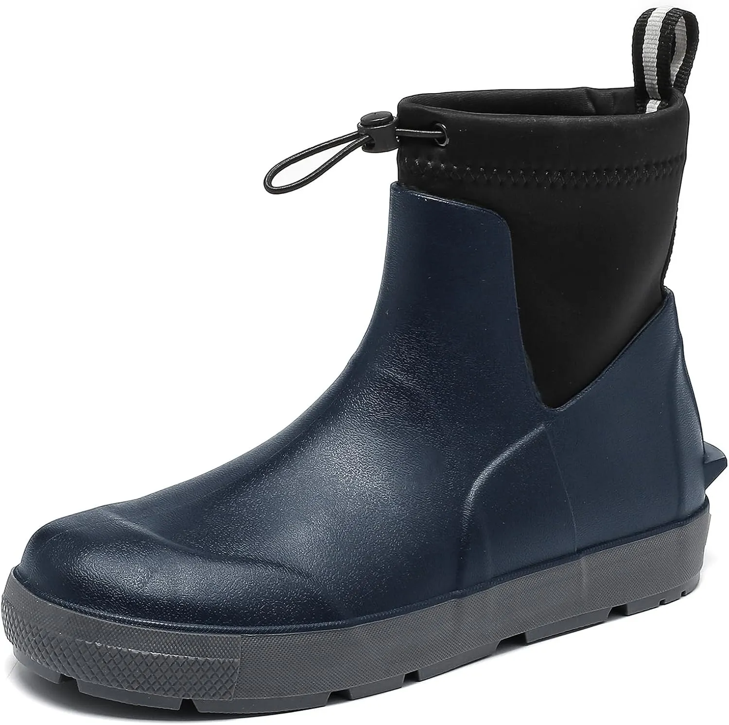 Deck Boots For Men Anti-Slip, Waterproof Ankle Rain Boots, Rubber Outdoor Fishing Footwear, Chelsea Garden Work Water Shoes, Size 6.5-12