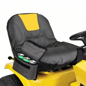 Deluxe Tractor Seat Cover for Cub Cadet,Riding Lawn Mower Seat Cover Compatible with Husqvarna,for John Deere,with Drink Pouch (Medium)