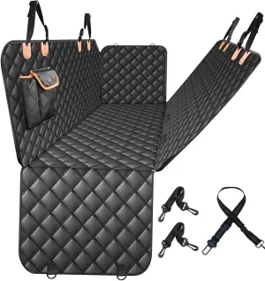 Dog Car Seat Cover for Back Seat – Waterproof Nonslip Hammock with Dog Seat Belt, Universal Fit Pet Seat Protector for Cars, SUVs, Trucks, Durable, Easy Install, Machine Washable
