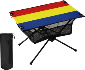 DOMIKING Austronesian Flag Portable Camping Table Folding Picnic Tables with Carrying Storage Bag Camp Table for Outdoor Hike Travel 23.6 * 15.6 * 15 in
