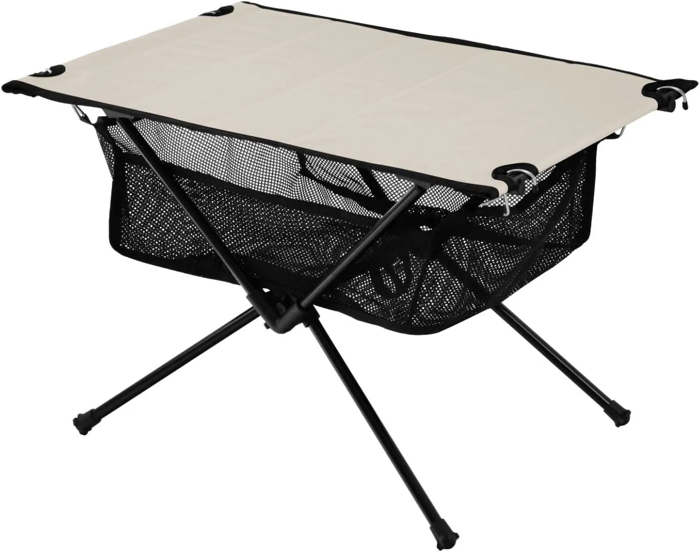 DOMIKING Beige Portable Camping Table Folding Picnic Tables with Carrying Storage Bag Beach Table for Fishing Hiking Cooking 23.6 * 15.7 * 15 in