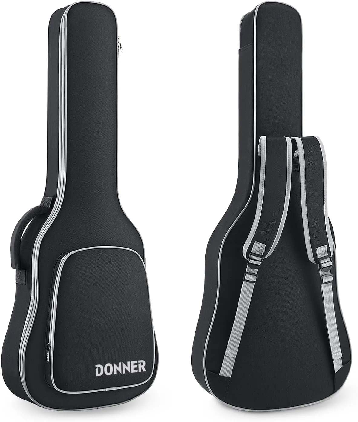 Donner 39 Inch Electric Guitar Case, 5mm Thick Padding Sponge 600D Ripstop Waterproof Nylon Soft Electric Guitar Bag with Dual Adjustable Shoulder Strap and Thick Sponge Handle, Black