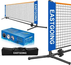Eastgoing 10 ft Mini Portable Soccer Tennis Net | Pickleball Net System with Carrying Bag for Driveway Backyard. Easy Assemble Beach Tennis Net | Tennis Practice for Indoor and Outdoor