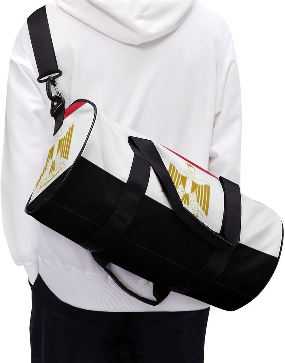 Egypt Flag Waterproof Gym Bag with Shoe Compartment Sports Duffel for Travel Beach
