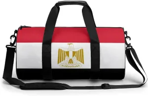 Egypt Flag Waterproof Gym Bag with Shoe Compartment Sports Duffel for Travel Beach