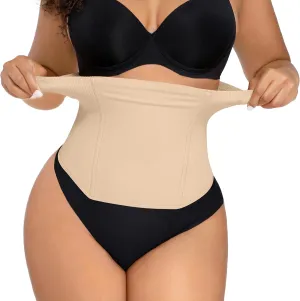 FeelinGirl Waist Trainer Belly Wrap for Women Tummy Tuck Postpartum Underbust Gym Cincher Compression Workout