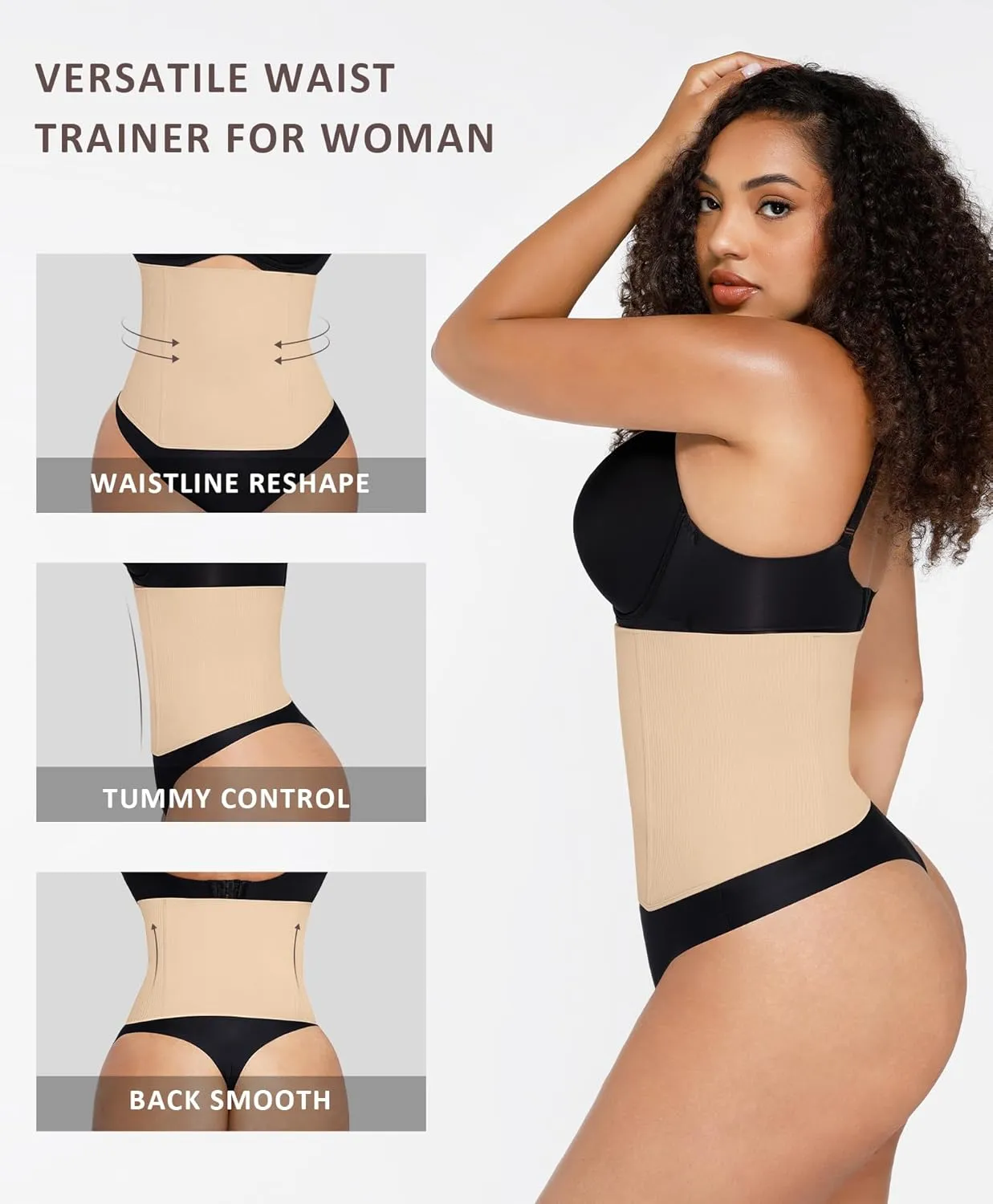 FeelinGirl Waist Trainer Belly Wrap for Women Tummy Tuck Postpartum Underbust Gym Cincher Compression Workout
