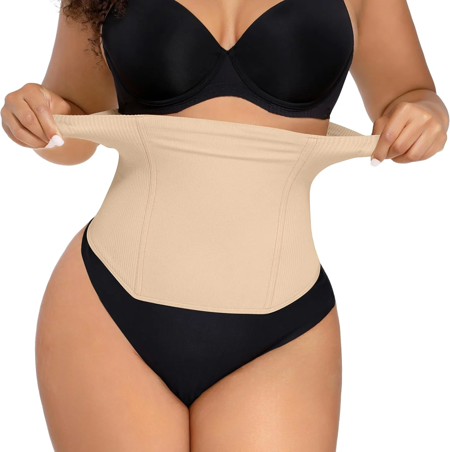 FeelinGirl Waist Trainer Belly Wrap for Women Tummy Tuck Postpartum Underbust Gym Cincher Compression Workout