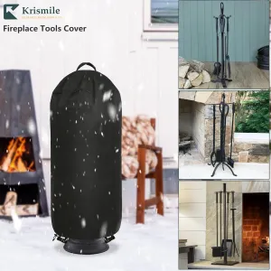 Fireplace Tools Cover,Outdoor Waterproof Fireplace Tools Set Cover.Suitable Indoor Or Outdoor 5 Pcs Fireplace Tools Sets Cover(Only cover,Black)