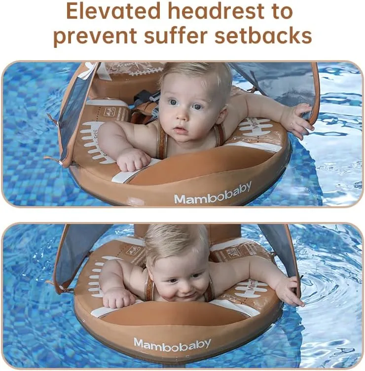 Float - Non-Inflatable Baby Swim Ring with Sun Canopy, Florida-Inspired Design for Infants 3-24 Months, Safe & Comfortable Pool Float for Toddlers, Durable Foam Swim Trainer