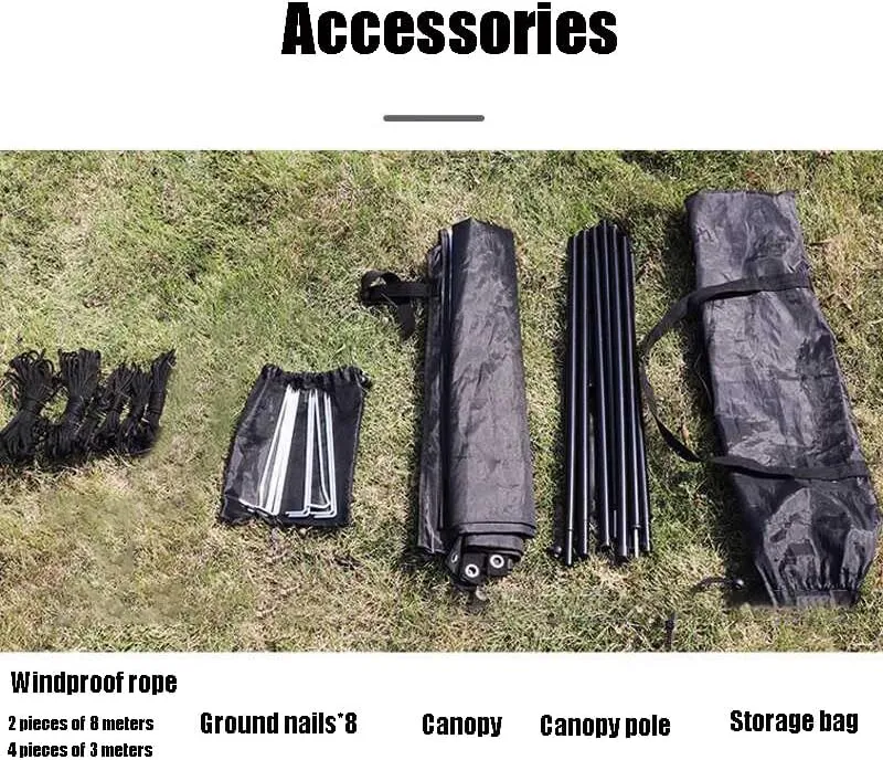 for Buick Century/Concept/Electra E4/Electra E5/Enclave/Encore Camping Tarpaulin Car Awning Waterproof Hammock Rainproof Sunshade Rainproof Awning Outdoor,A Black-S