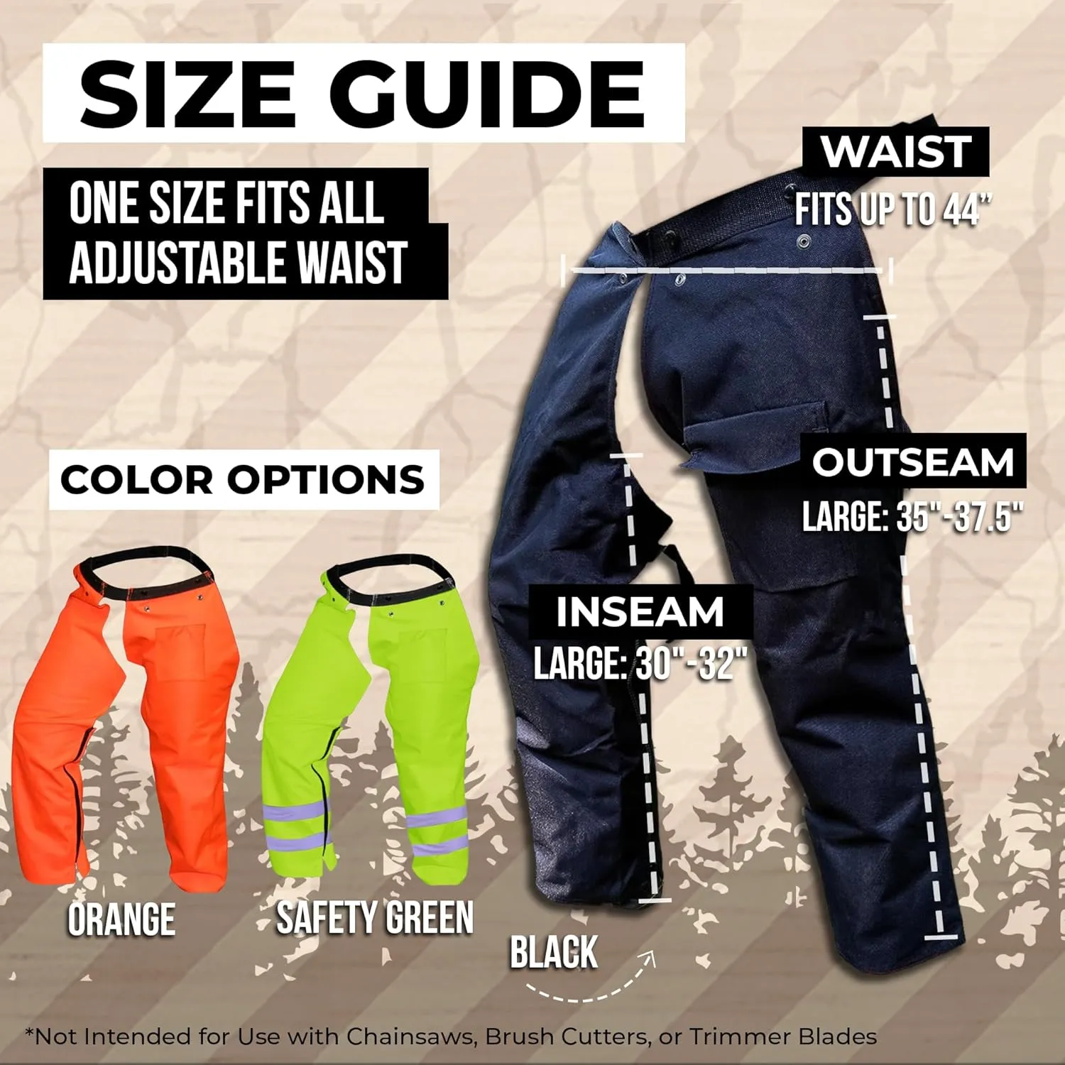 FORESTER - Trimmer Chaps For Men | Protective Gear | Not For Use as Chainsaw Chaps | Men's Work Utility & Safety Pants | Apron Style, Adjustable Belt