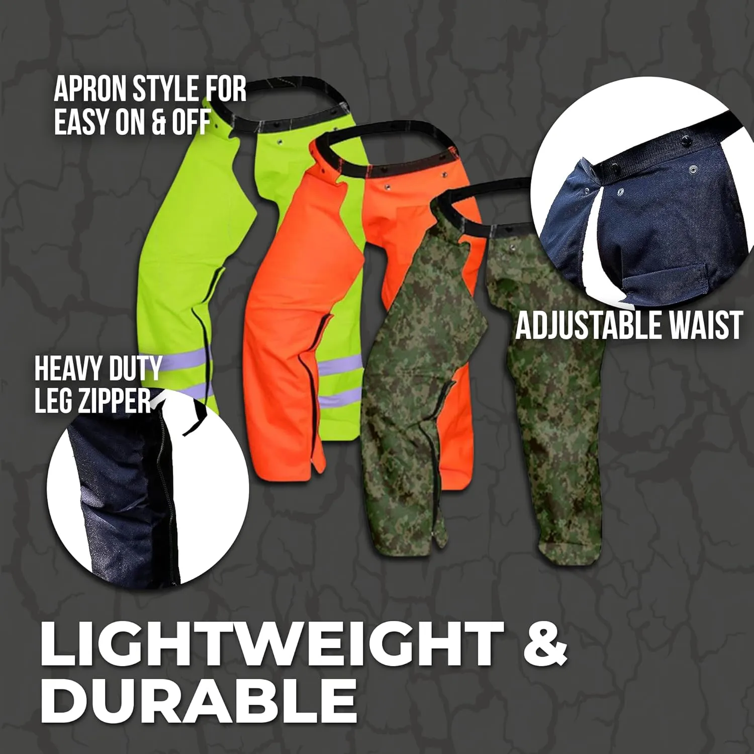 FORESTER - Trimmer Chaps For Men | Protective Gear | Not For Use as Chainsaw Chaps | Men's Work Utility & Safety Pants | Apron Style, Adjustable Belt