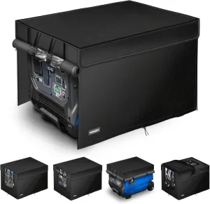 Generator Cover. Made of 600D Waterproof Oxford Fabric,Opened for Refueling.24"Lx19"Wx21"H,Generator Running Cover with PVC Transparent Operating Window. Black.