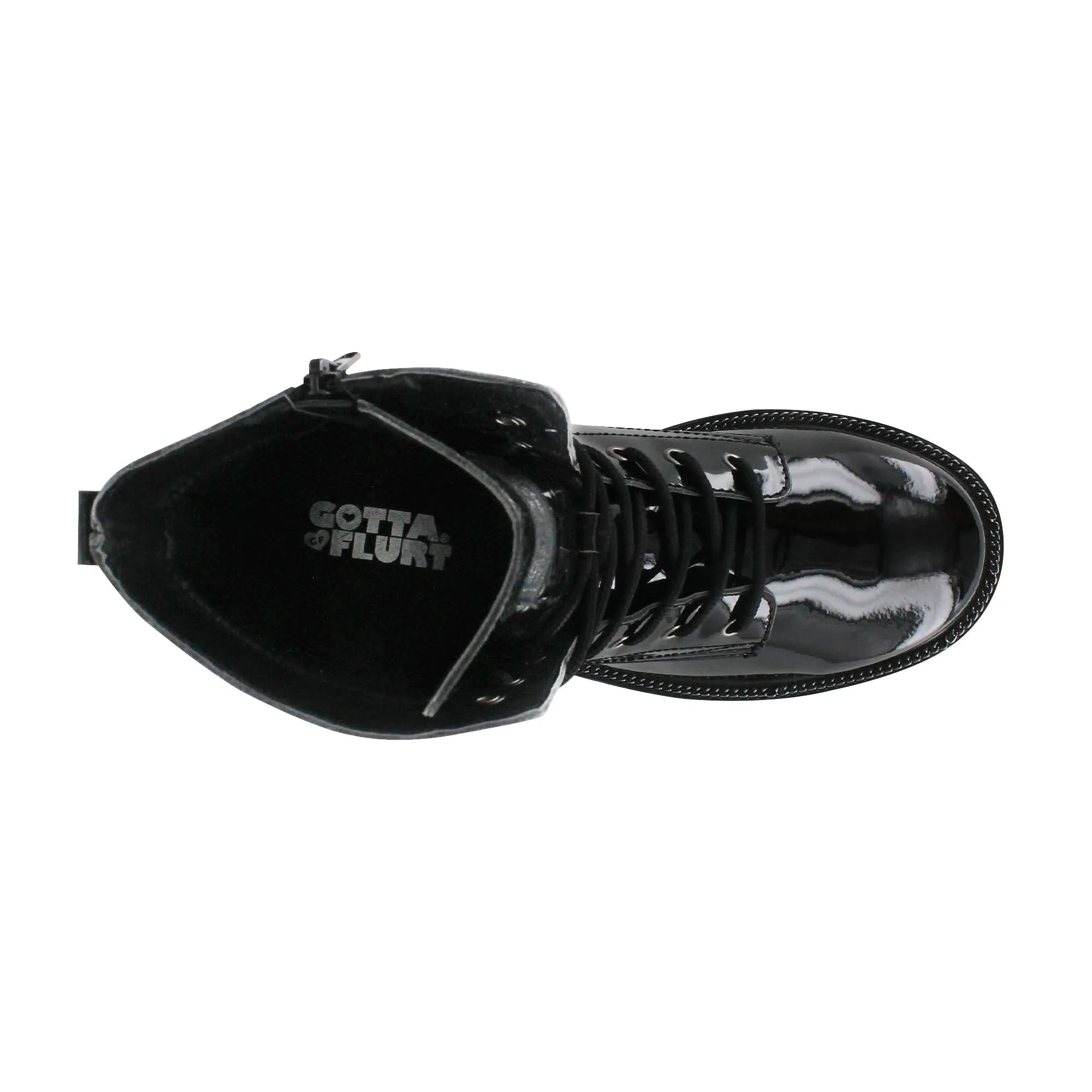 Gotta Flurt Women's Luna Black Combat Boot