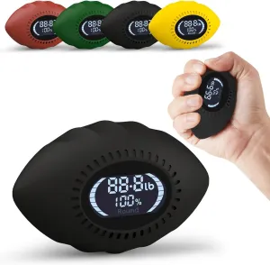 Grip Strength Tester, Digital Grip Strength Trainer with Cheer Sound, Progress Bars, Up to 220lbs Hand Gripper Strengthener, Forearm Strengthener, Fitness Toy, Stress Balls for Adults Kids